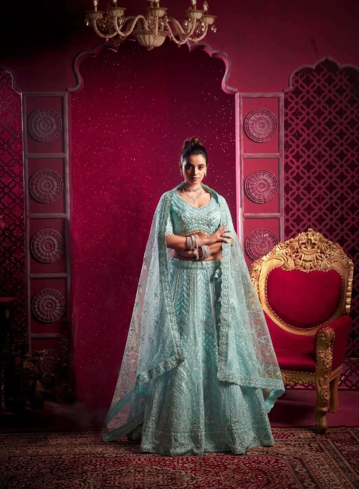 ANANTESH LIFESTYLE PRESENTS BRIDLE COUTURE VOL-4 ZARKANS MIRROR FULL STITCH BRIDAL CHANIYA CHOLI CATALOG WHOLESALER AND EXPORTER IN SURAT