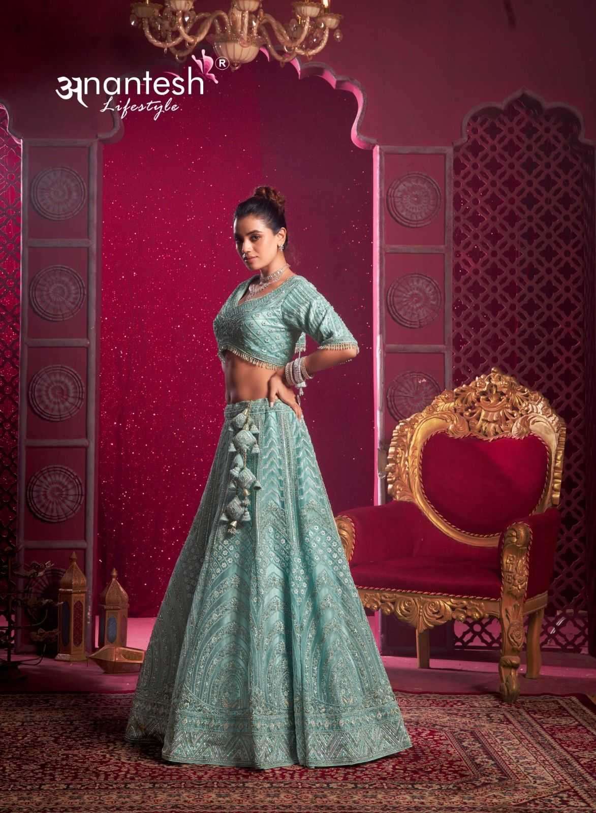 ANANTESH LIFESTYLE PRESENTS BRIDLE COUTURE VOL-4 ZARKANS MIRROR FULL STITCH BRIDAL CHANIYA CHOLI CATALOG WHOLESALER AND EXPORTER IN SURAT