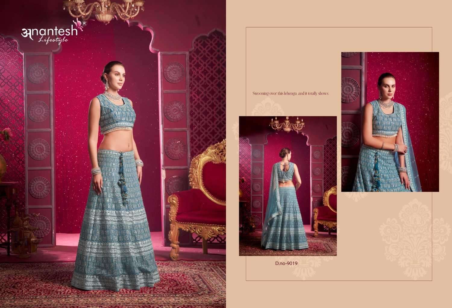 ANANTESH LIFESTYLE PRESENTS BRIDLE COUTURE VOL-4 ZARKANS MIRROR FULL STITCH BRIDAL CHANIYA CHOLI CATALOG WHOLESALER AND EXPORTER IN SURAT
