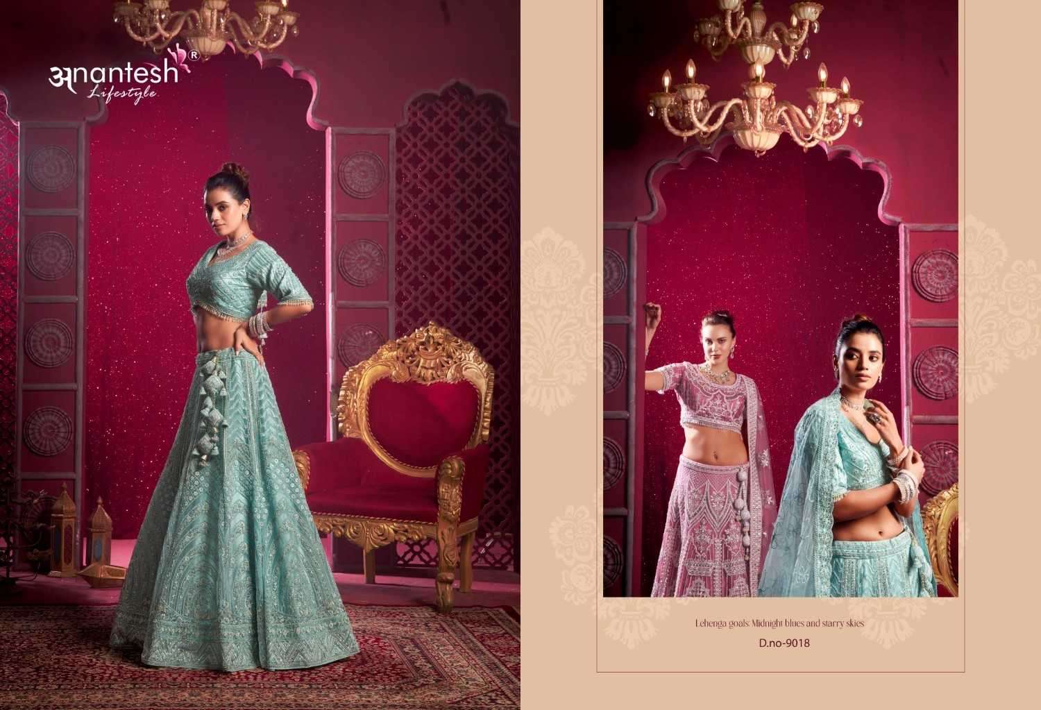 ANANTESH LIFESTYLE PRESENTS BRIDLE COUTURE VOL-4 ZARKANS MIRROR FULL STITCH BRIDAL CHANIYA CHOLI CATALOG WHOLESALER AND EXPORTER IN SURAT
