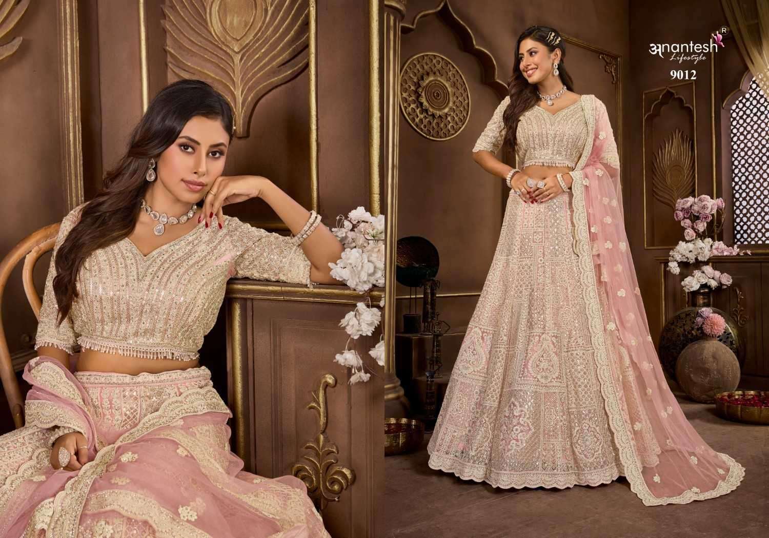 ANANTESH LIFESTYLE PRESENTS BRIDLE COUTURE VOL-5 ZARKANS MIRROR FULL STITCH BRIDAL CHANIYA CHOLI CATALOG WHOLESALER AND EXPORTER IN SURAT