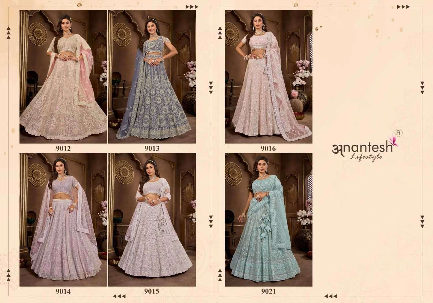 ANANTESH LIFESTYLE PRESENTS BRIDLE COUTURE VOL-5 ZARKANS MIRROR FULL STITCH BRIDAL CHANIYA CHOLI CATALOG WHOLESALER AND EXPORTER IN SURAT
