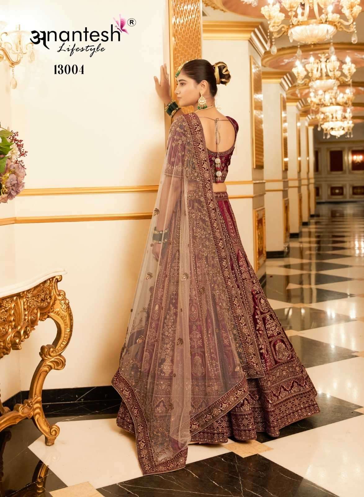 ANANTESH LIFESTYLE PRESENTS WEDDING BRIDE VOL-2 MIRROR WORK READYMADE VELVET CHANIYA CHOLI CATALOG WHOLESALER 