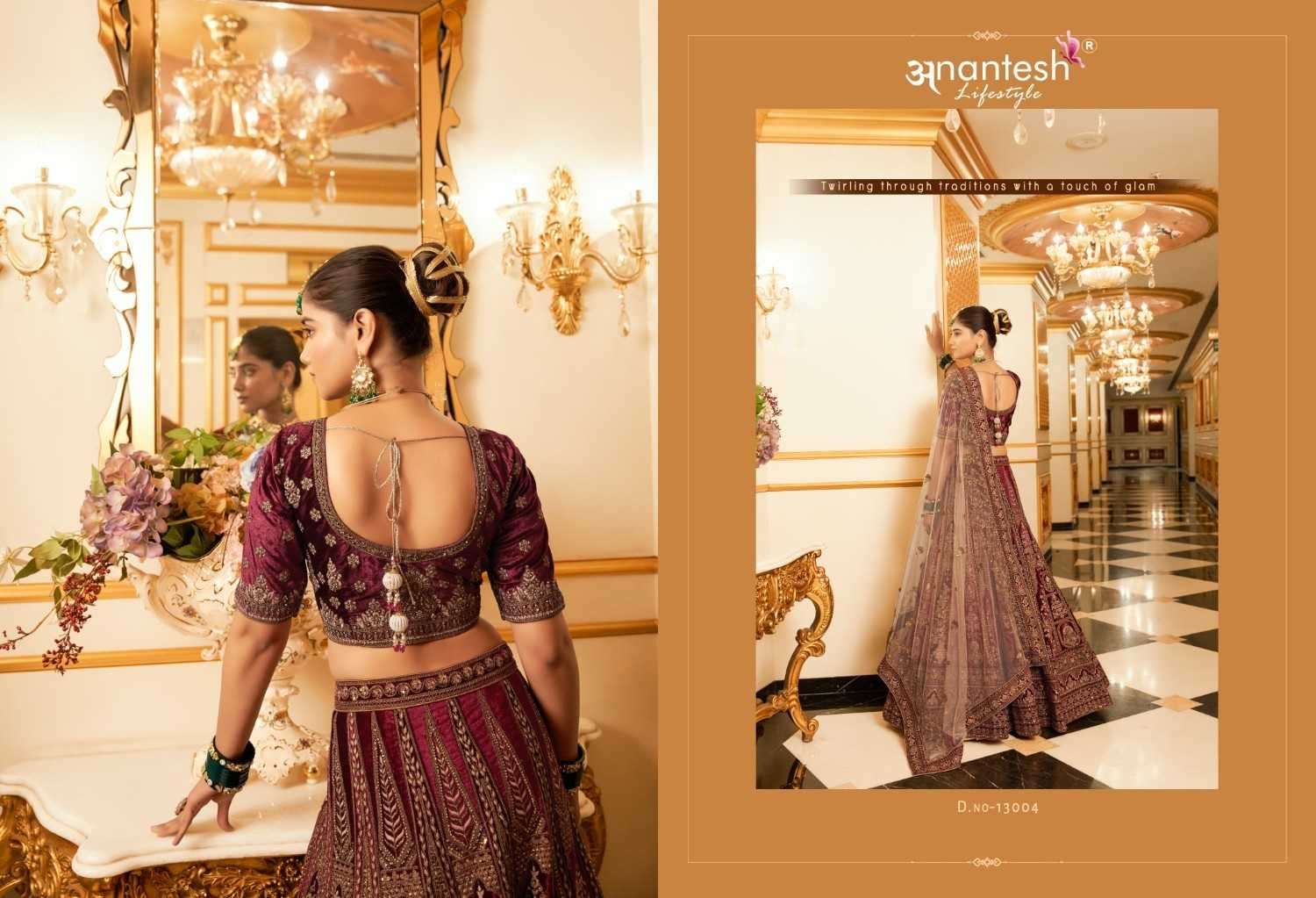 ANANTESH LIFESTYLE PRESENTS WEDDING BRIDE VOL-2 MIRROR WORK READYMADE VELVET CHANIYA CHOLI CATALOG WHOLESALER 