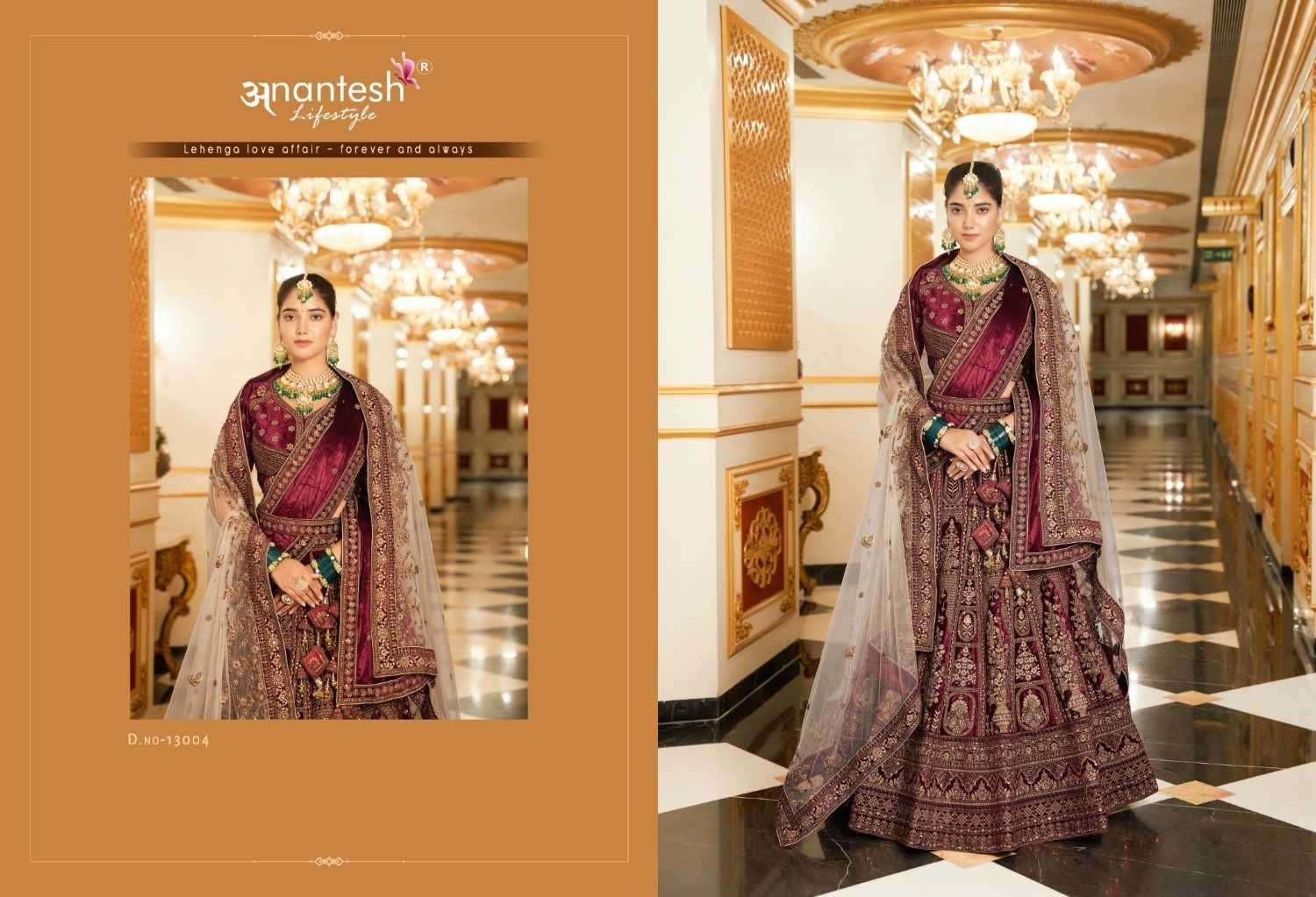 ANANTESH LIFESTYLE PRESENTS WEDDING BRIDE VOL-2 MIRROR WORK READYMADE VELVET CHANIYA CHOLI CATALOG WHOLESALER 