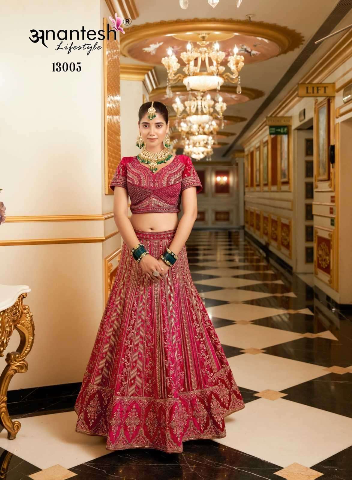 ANANTESH LIFESTYLE PRESENTS WEDDING BRIDE VOL-2 MIRROR WORK READYMADE VELVET CHANIYA CHOLI CATALOG WHOLESALER 