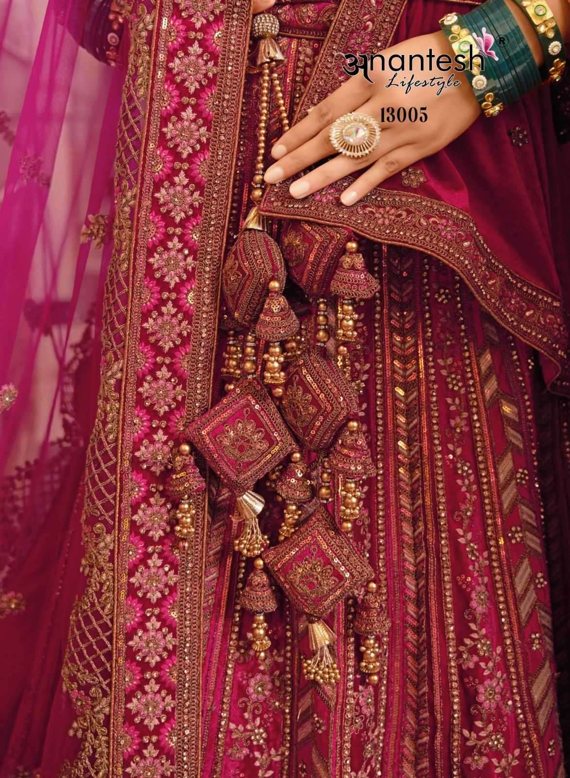 ANANTESH LIFESTYLE PRESENTS WEDDING BRIDE VOL-2 MIRROR WORK READYMADE VELVET CHANIYA CHOLI CATALOG WHOLESALER 