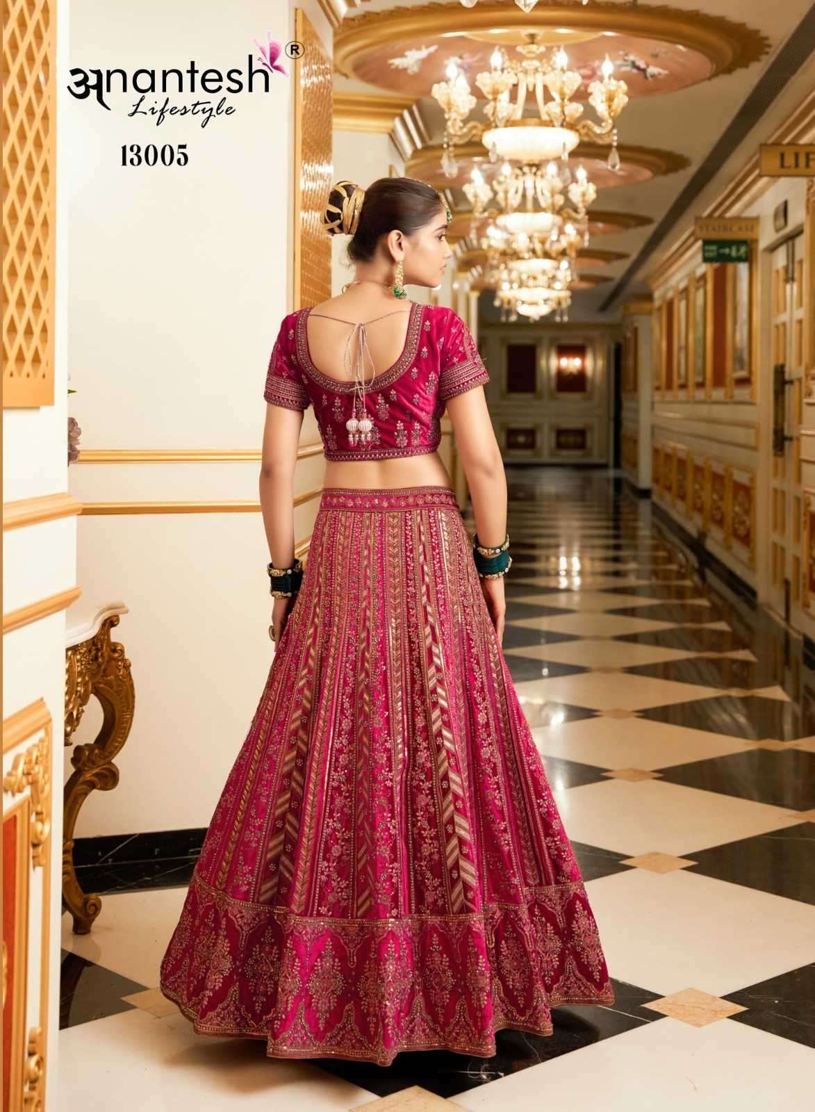 ANANTESH LIFESTYLE PRESENTS WEDDING BRIDE VOL-2 MIRROR WORK READYMADE VELVET CHANIYA CHOLI CATALOG WHOLESALER 