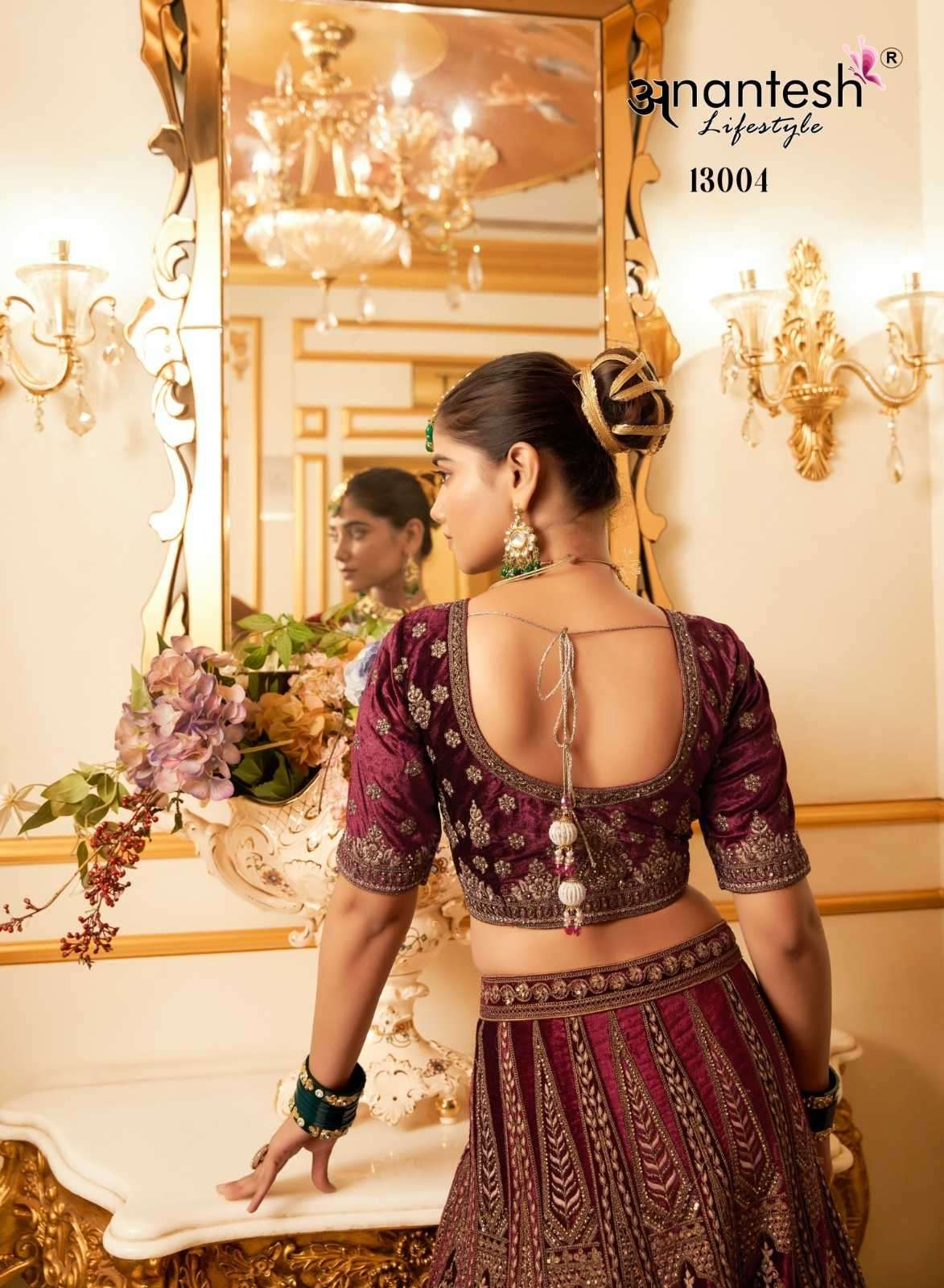 ANANTESH LIFESTYLE PRESENTS WEDDING BRIDE VOL-2 MIRROR WORK READYMADE VELVET CHANIYA CHOLI CATALOG WHOLESALER 