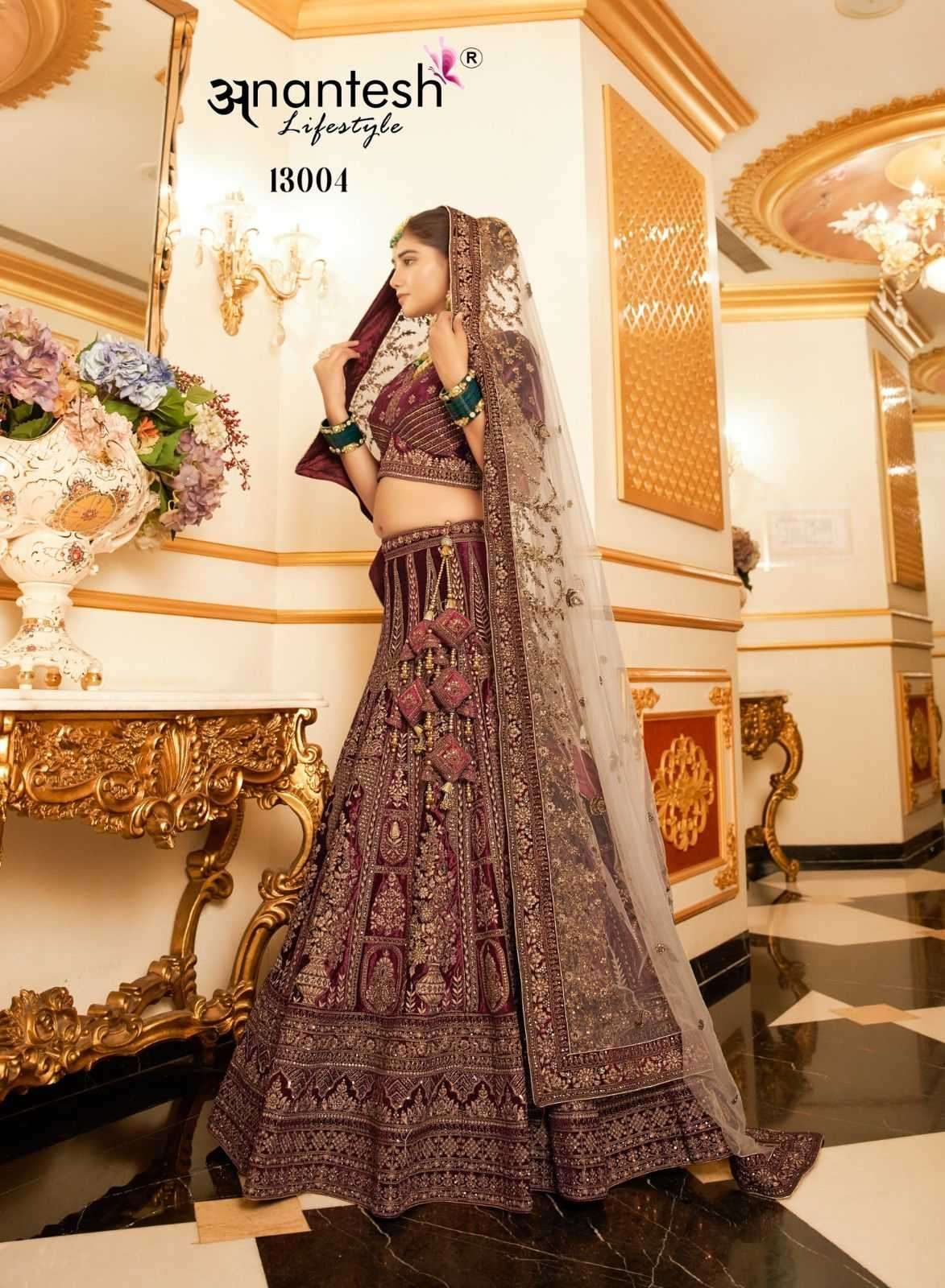 ANANTESH LIFESTYLE PRESENTS WEDDING BRIDE VOL-2 MIRROR WORK READYMADE VELVET CHANIYA CHOLI CATALOG WHOLESALER 