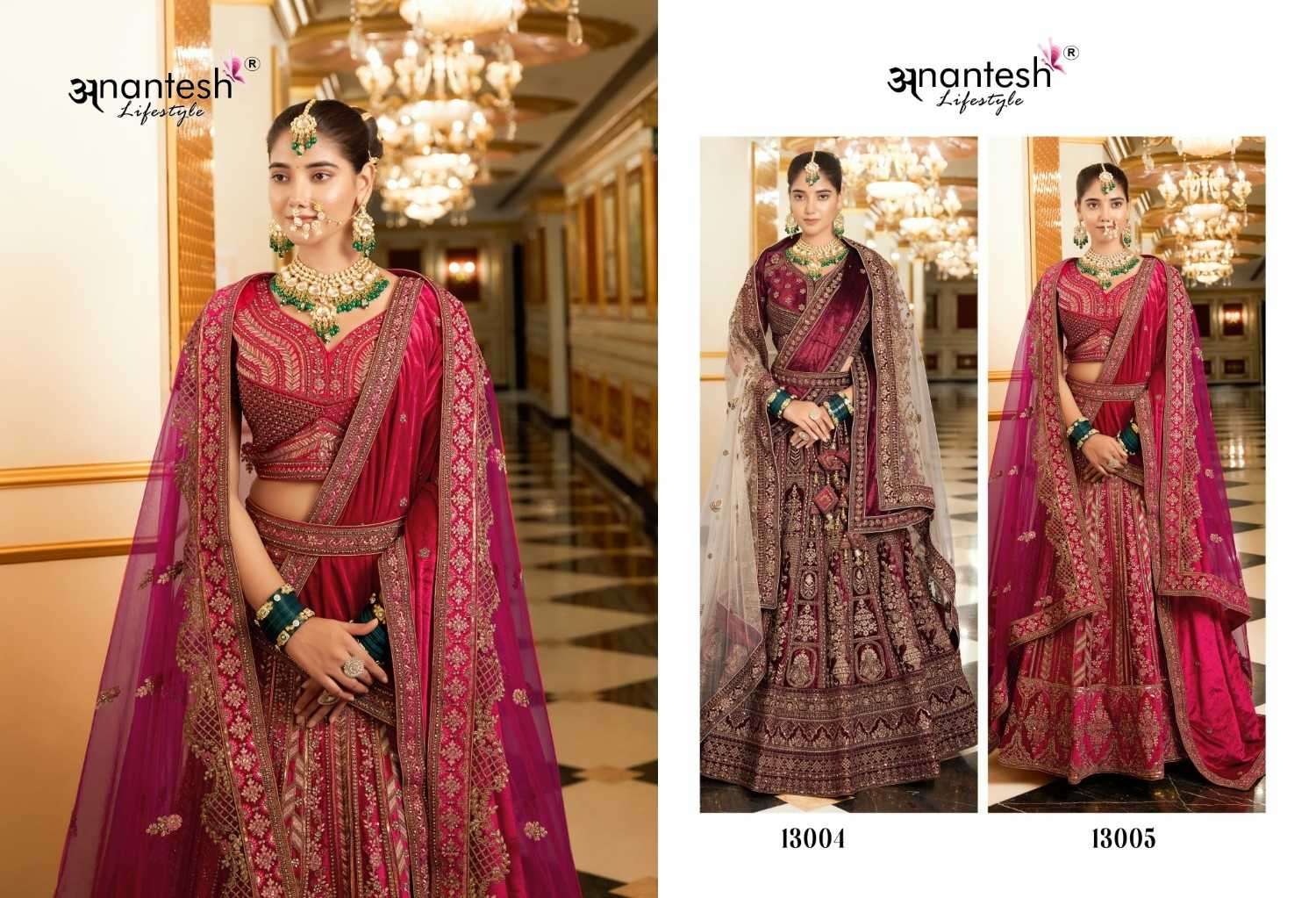 ANANTESH LIFESTYLE PRESENTS WEDDING BRIDE VOL-2 MIRROR WORK READYMADE VELVET CHANIYA CHOLI CATALOG WHOLESALER 