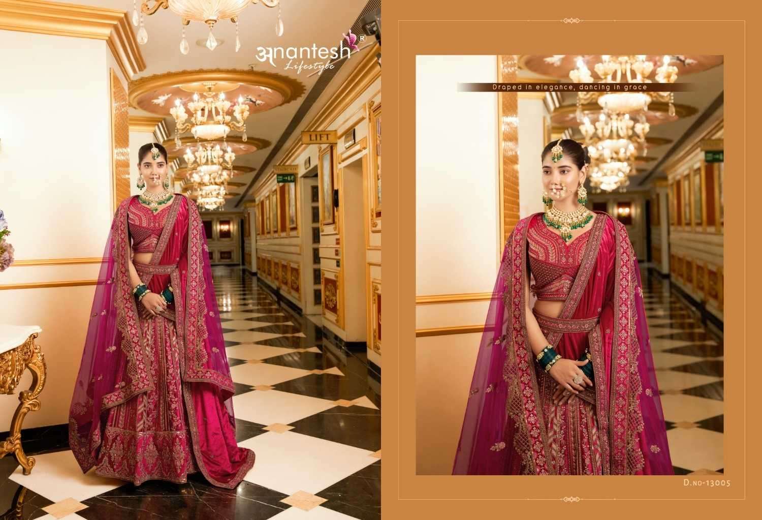 ANANTESH LIFESTYLE PRESENTS WEDDING BRIDE VOL-2 MIRROR WORK READYMADE VELVET CHANIYA CHOLI CATALOG WHOLESALER 