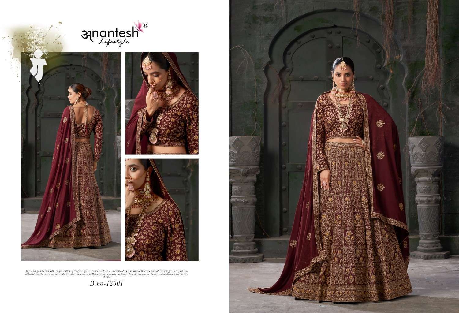 ANANTESH PRESENTS NIKAAH THE WEDDING VIBES VOL-1 FULL STITCH LEHENGA FOR WOMEN WEDDING CATALOG WHOLESALER AND EXPORTER IN SURAT