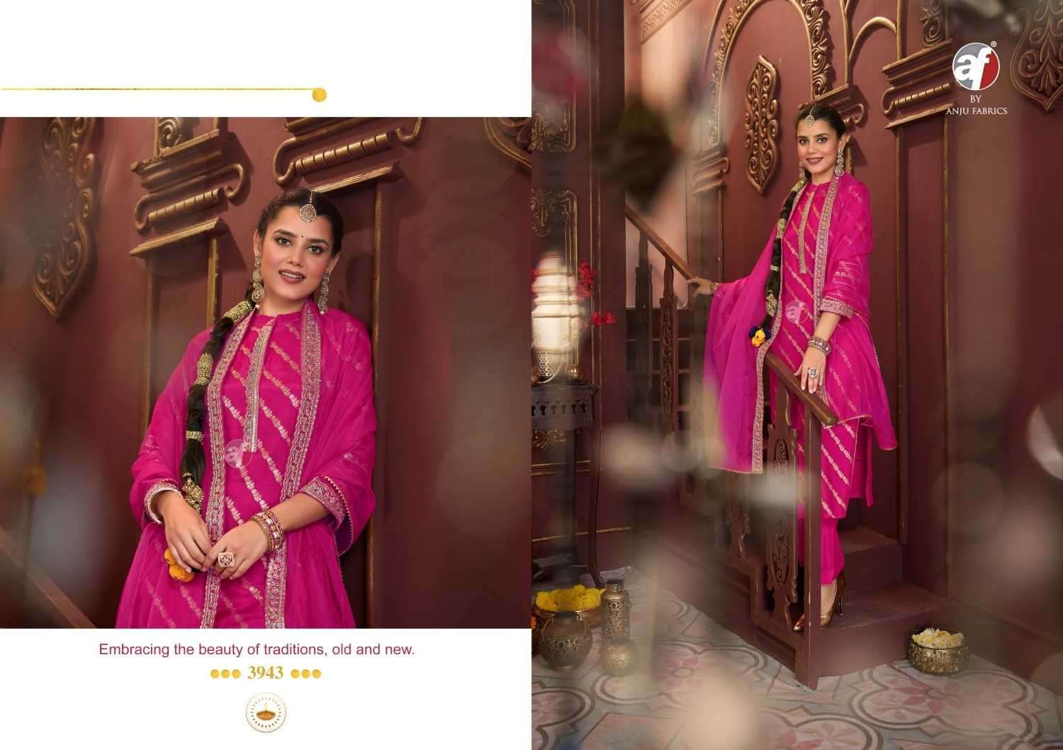 ANJU FAB PRESENTS BANDHAN VOL-4 DOLA SILK JACQUARD READYMADE 3PCS DRESS CATALOG WHOLESLAER AND EXPORTER 