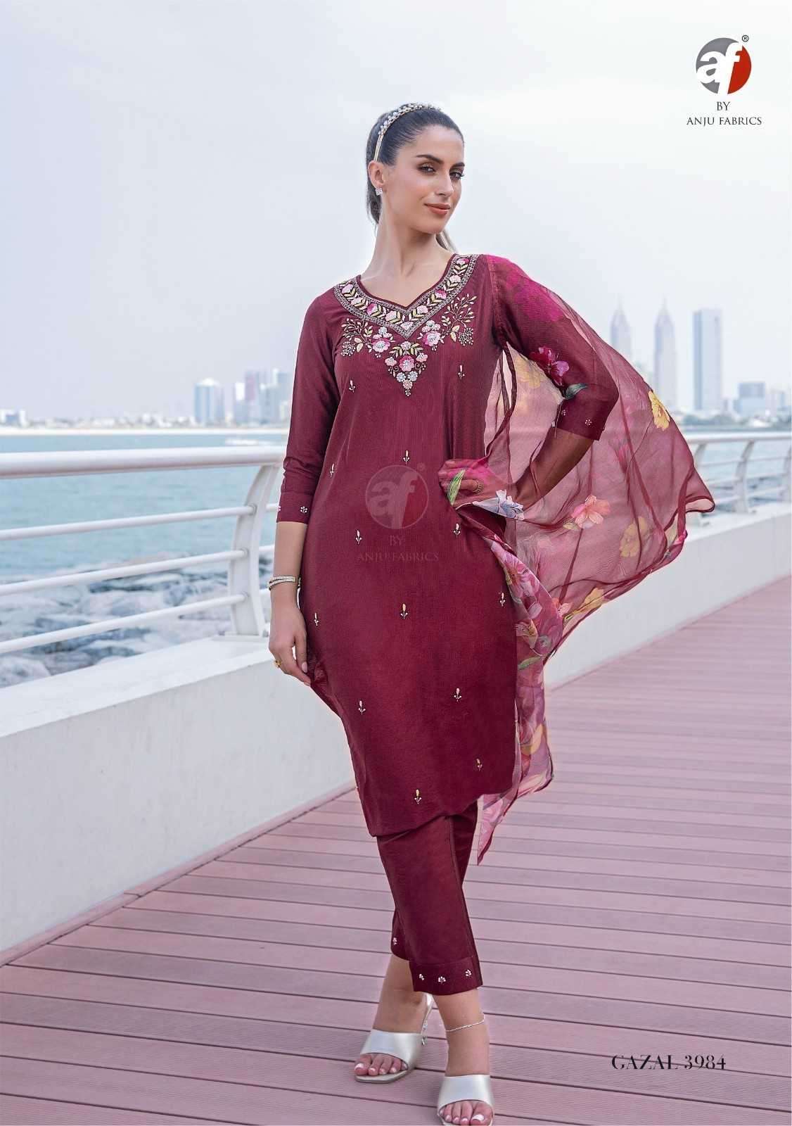 ANJU FAB PRESENTS GAZAL VOL-5 VISCOSE NYLON READYMADE PLUS SIZE KURTIS CATALOG WHOLESALER AND EXPORTER 