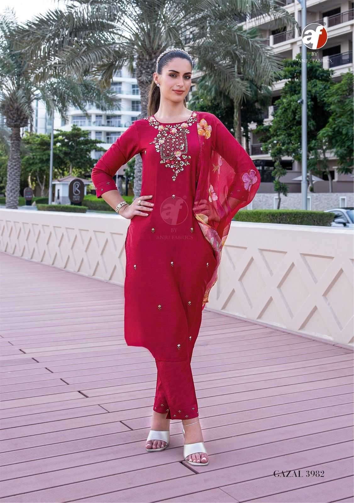ANJU FAB PRESENTS GAZAL VOL-5 VISCOSE NYLON READYMADE PLUS SIZE KURTIS CATALOG WHOLESALER AND EXPORTER 