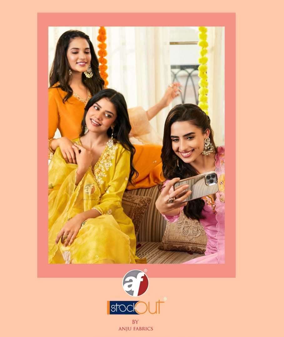 ANJU FAB PRESENTS SAHELI  TISSUE SHIMMER READYMADE TRENDY SALWAR SUITS CATALOG WHOLESALER AND EXPORTER 