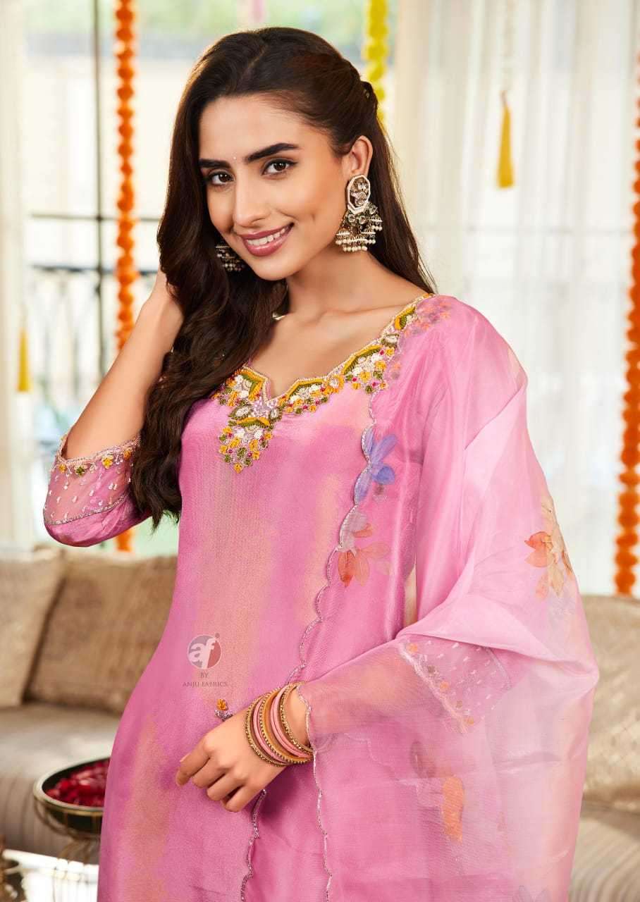 ANJU FAB PRESENTS SAHELI  TISSUE SHIMMER READYMADE TRENDY SALWAR SUITS CATALOG WHOLESALER AND EXPORTER 
