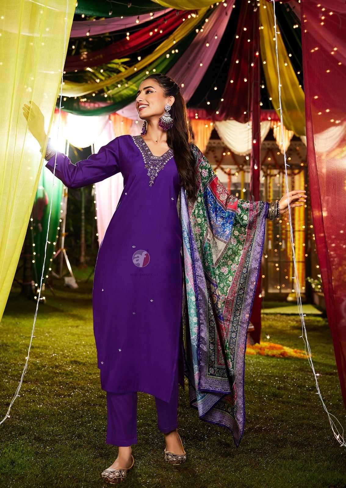 ANJU FAB PRESENTS SHARARAT VOL-8 MODAL SILK READYMADE HANDWORK BIG SIZE PARTY WEAR SUIT