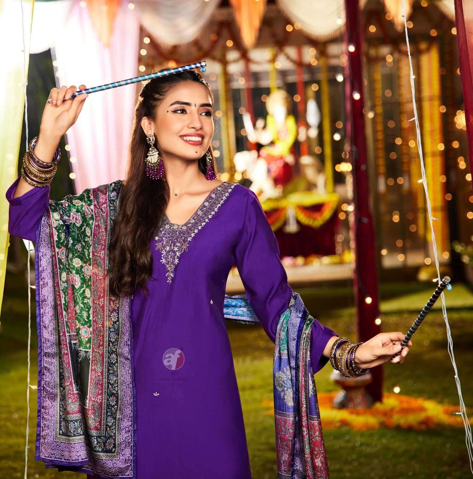 ANJU FAB PRESENTS SHARARAT VOL-8 MODAL SILK READYMADE HANDWORK BIG SIZE PARTY WEAR SUIT