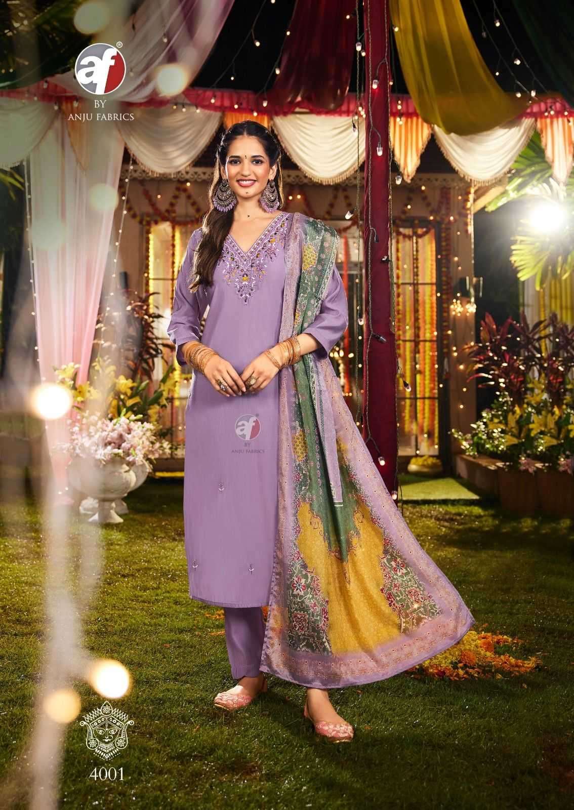 ANJU FAB PRESENTS SHARARAT VOL-8 MODAL SILK READYMADE HANDWORK BIG SIZE PARTY WEAR SUIT