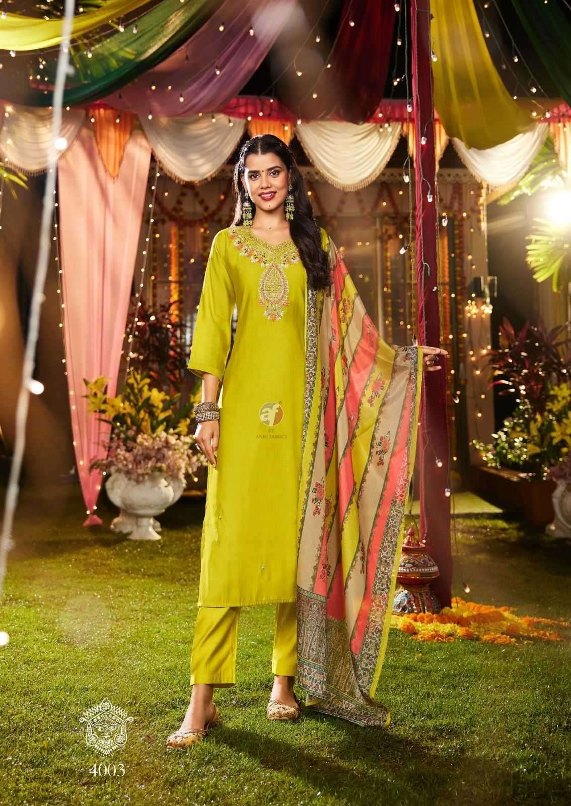 ANJU FAB PRESENTS SHARARAT VOL-8 MODAL SILK READYMADE HANDWORK BIG SIZE PARTY WEAR SUIT