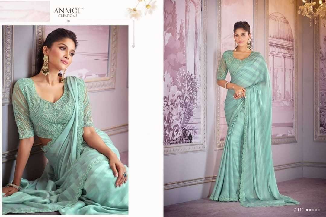 ANMOL CREATION PRESENTS KAINA VOL-2 2101-2116 FANCY PARTY WEAR SAREE FOR WOMEN CATALOG WHOLESALER AND EXPORTER 