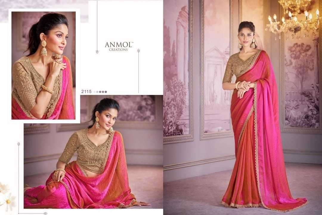 ANMOL CREATION PRESENTS KAINA VOL-2 2101-2116 FANCY PARTY WEAR SAREE FOR WOMEN CATALOG WHOLESALER AND EXPORTER 