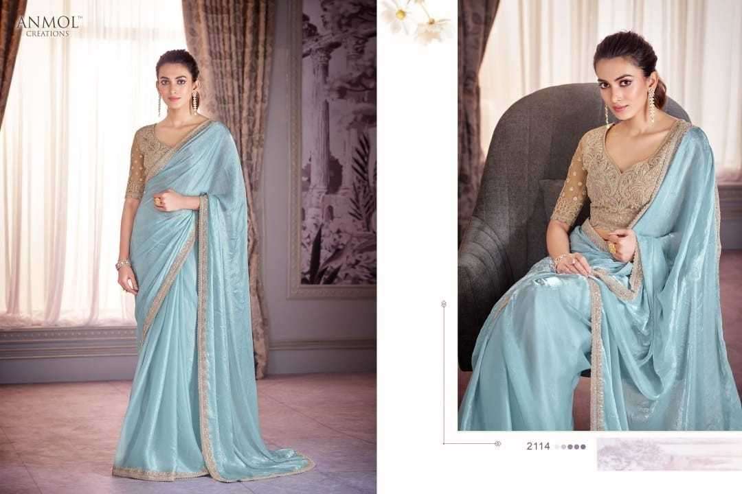 ANMOL CREATION PRESENTS KAINA VOL-2 2101-2116 FANCY PARTY WEAR SAREE FOR WOMEN CATALOG WHOLESALER AND EXPORTER 