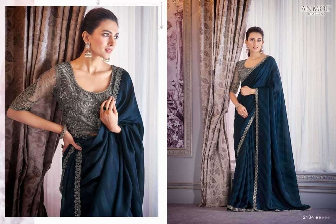 ANMOL CREATION PRESENTS KAINA VOL-2 2101-2116 FANCY PARTY WEAR SAREE FOR WOMEN CATALOG WHOLESALER AND EXPORTER 