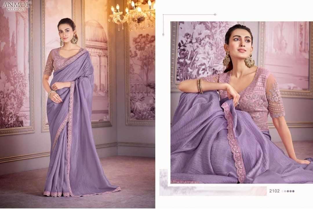 ANMOL CREATION PRESENTS KAINA VOL-2 2101-2116 FANCY PARTY WEAR SAREE FOR WOMEN CATALOG WHOLESALER AND EXPORTER 