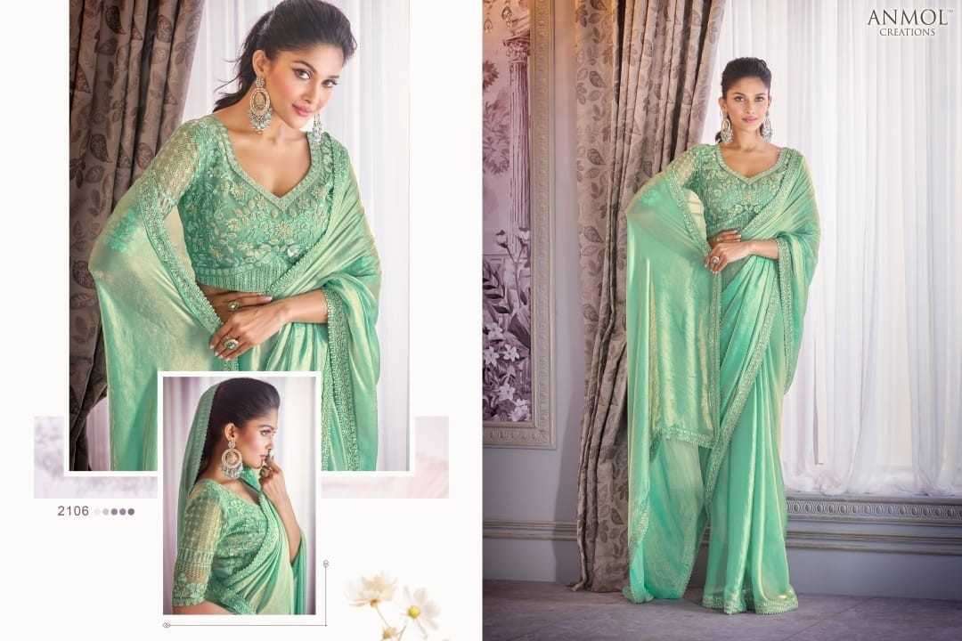 ANMOL CREATION PRESENTS KAINA VOL-2 2101-2116 FANCY PARTY WEAR SAREE FOR WOMEN CATALOG WHOLESALER AND EXPORTER 
