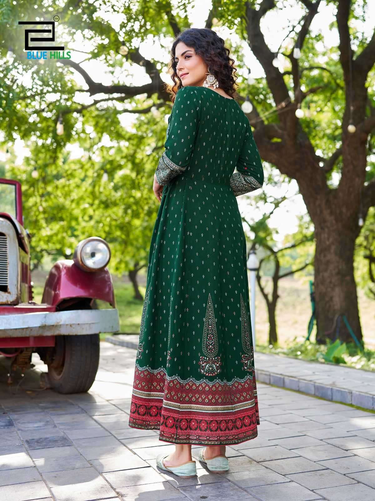BLUE HILLS PRESENTS INAYA VOL-3 RAYON READYMADE BIG SIZE FROCK STYLE LONG KURTI CATALOG WHOLESALER AND EXPORTER 