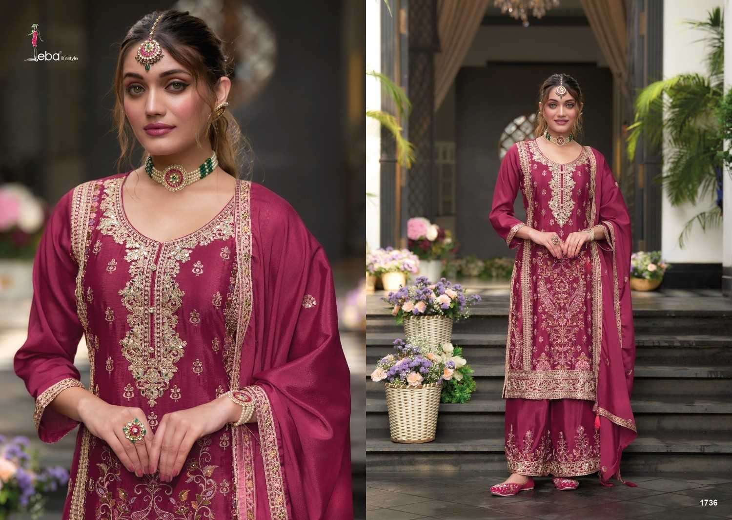 EBA LIFESTYLE PRESENTS RUBY CHINON READYMADE PARTY WEAR LADIES SUIT CATALOG WHOLESALER AND EXPORTER 