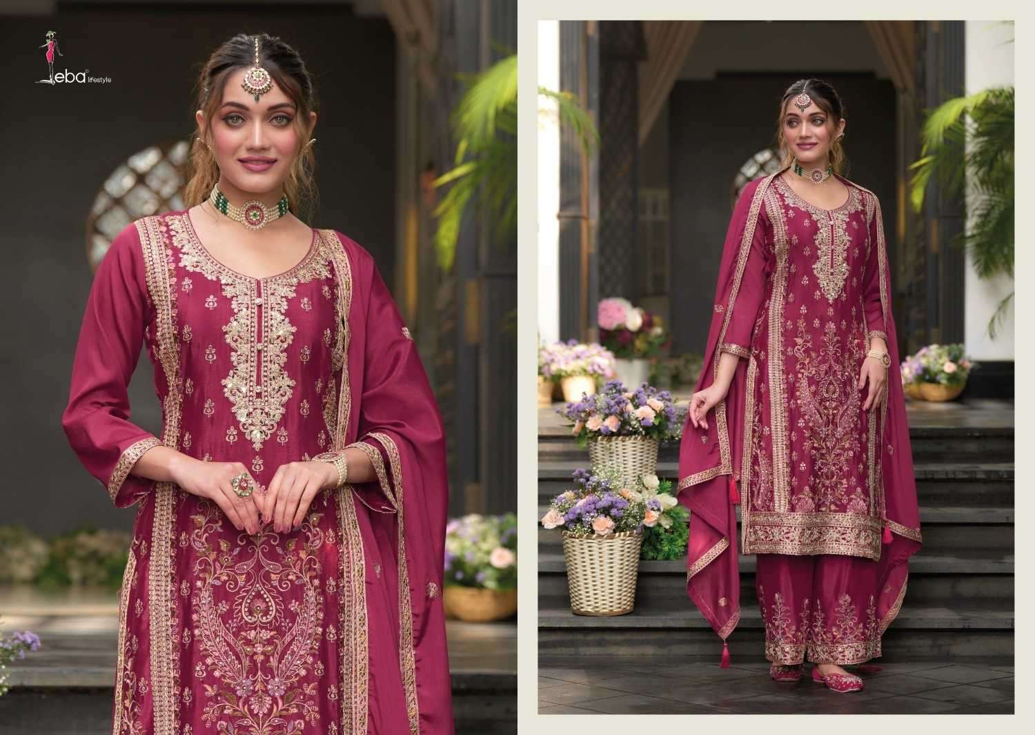 EBA LIFESTYLE PRESENTS RUBY CHINON READYMADE PARTY WEAR LADIES SUIT CATALOG WHOLESALER AND EXPORTER 