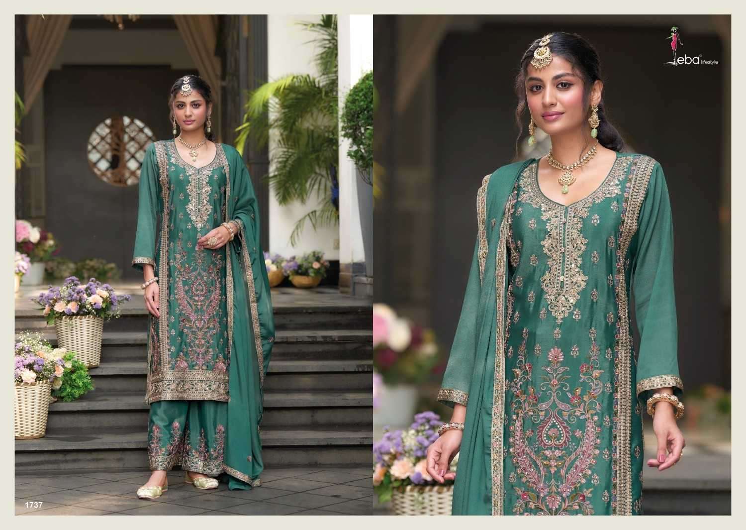 EBA LIFESTYLE PRESENTS RUBY CHINON READYMADE PARTY WEAR LADIES SUIT CATALOG WHOLESALER AND EXPORTER 