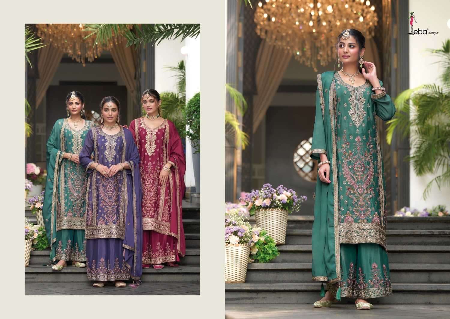 EBA LIFESTYLE PRESENTS RUBY CHINON READYMADE PARTY WEAR LADIES SUIT CATALOG WHOLESALER AND EXPORTER 