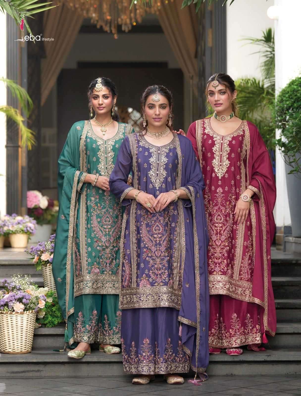 EBA LIFESTYLE PRESENTS RUBY CHINON READYMADE PARTY WEAR LADIES SUIT CATALOG WHOLESALER AND EXPORTER 