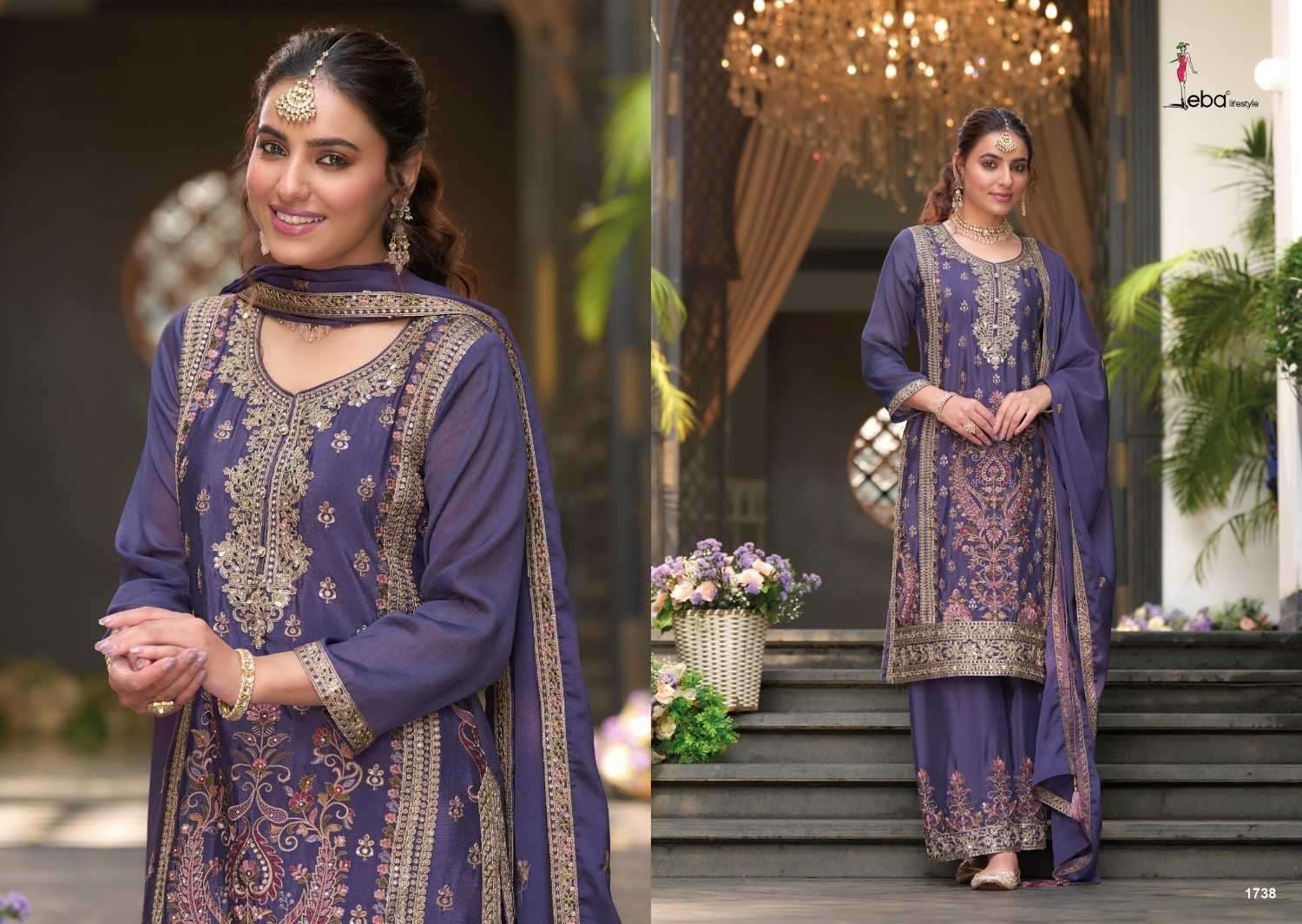 EBA LIFESTYLE PRESENTS RUBY CHINON READYMADE PARTY WEAR LADIES SUIT CATALOG WHOLESALER AND EXPORTER 