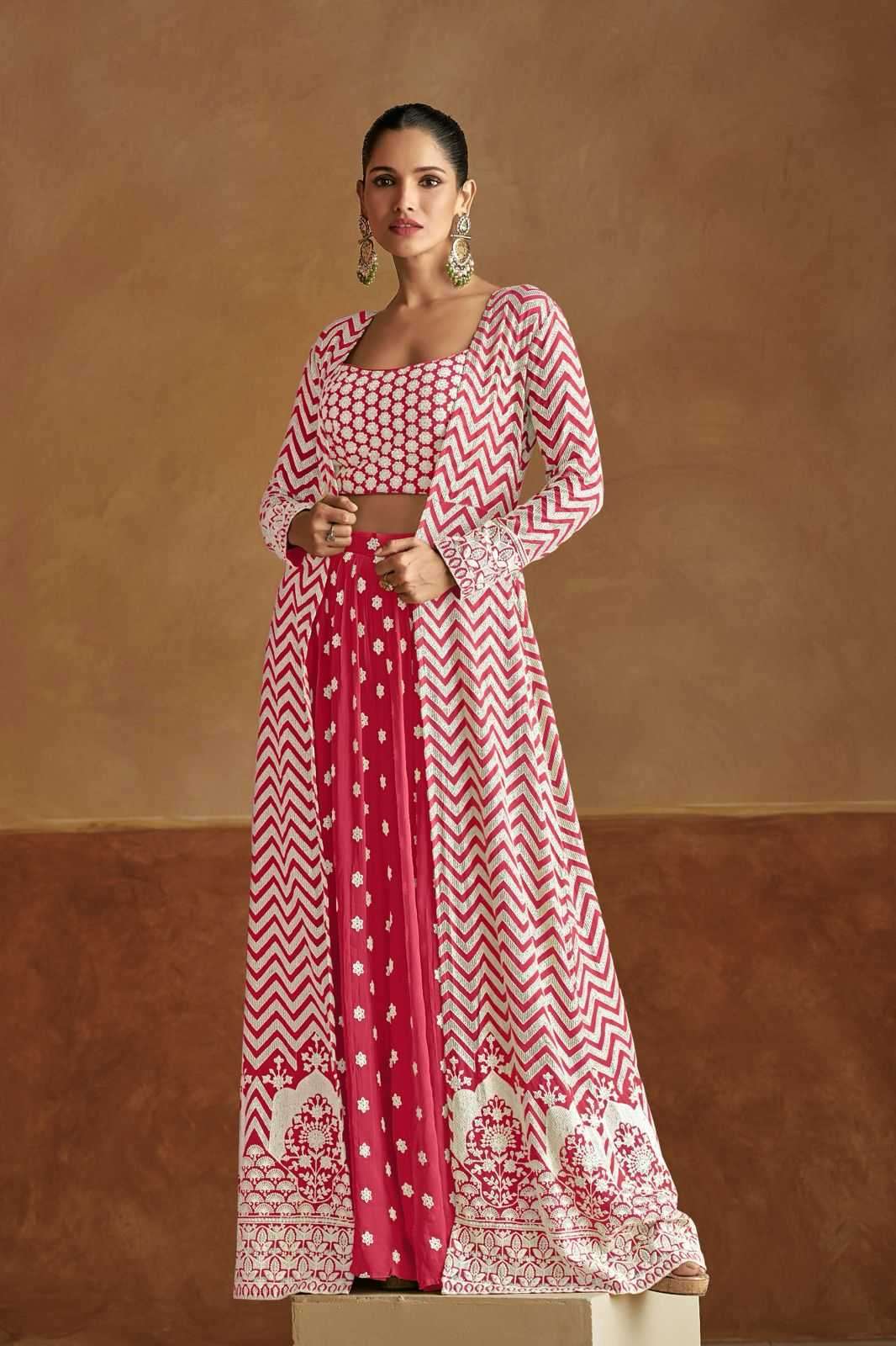 GULKAYRA DESIGNER GEETIKA GEORGETTE FULLY STITCH TRADITIONAL INDO WESTERN DRESS CATALOG WHOLESALER 