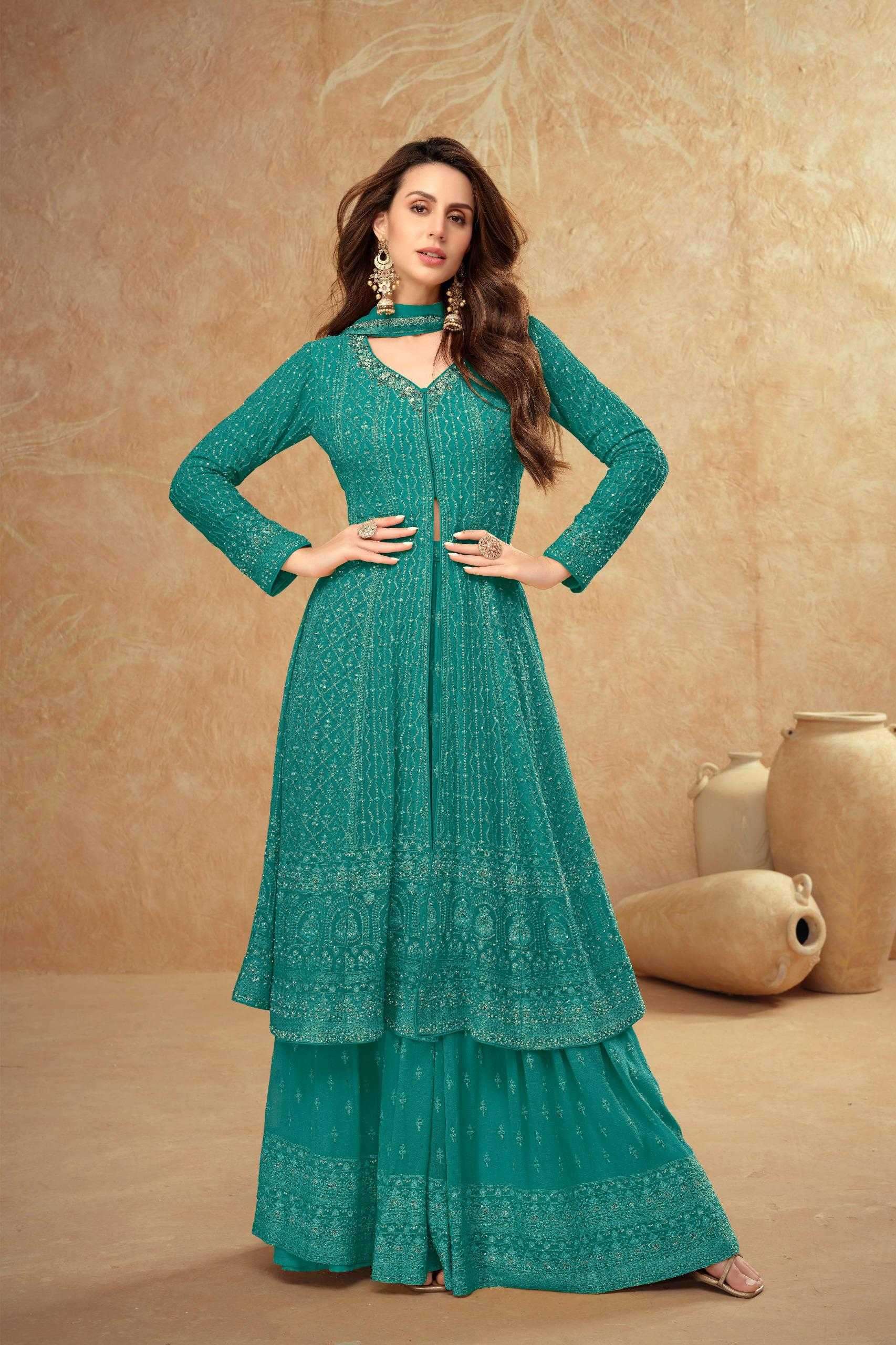 GULKAYRA DESIGNER PRESENTS FARINA GEORGETTE READYMADE OCCASION WEAR 3PCS DRESS CATALOG WHOLESALER 