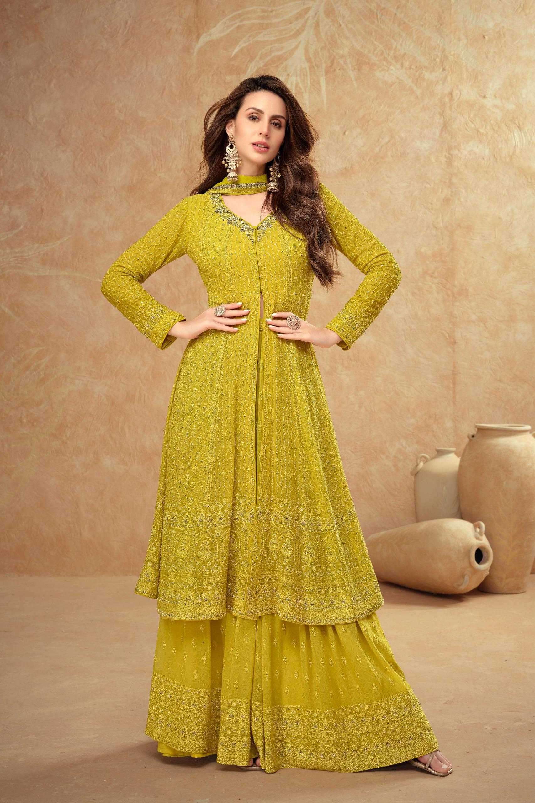GULKAYRA DESIGNER PRESENTS FARINA GEORGETTE READYMADE OCCASION WEAR 3PCS DRESS CATALOG WHOLESALER 