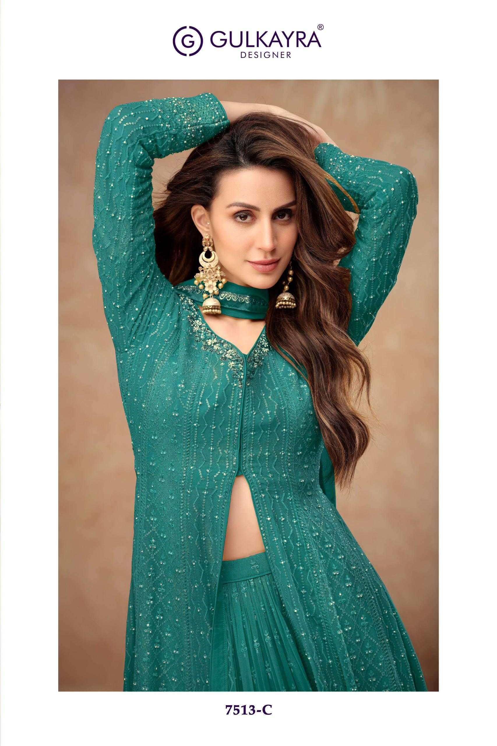 GULKAYRA DESIGNER PRESENTS FARINA GEORGETTE READYMADE OCCASION WEAR 3PCS DRESS CATALOG WHOLESALER 