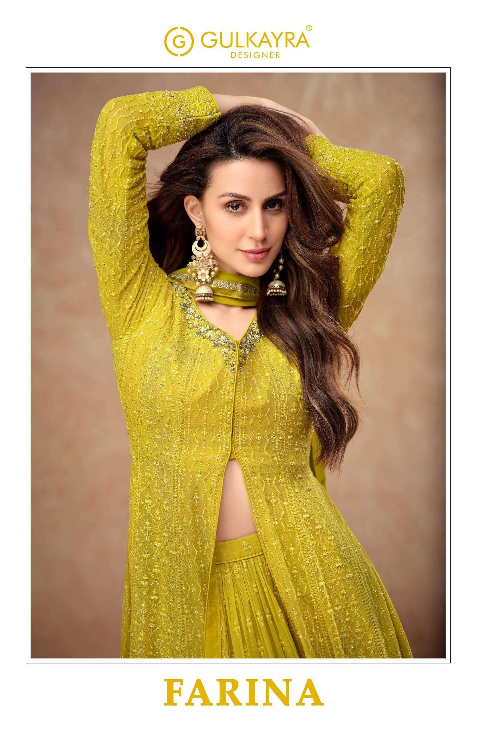 GULKAYRA DESIGNER PRESENTS FARINA GEORGETTE READYMADE OCCASION WEAR 3PCS DRESS CATALOG WHOLESALER 