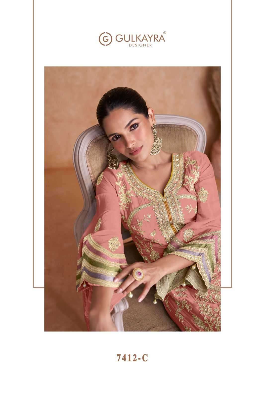 GULKAYRA DESIGNER PRESENTS LIYANA VOL-1 FULLY STITCH CLASSIC CHINON 3PCS DRESS CATALOG WHOLESALER AND EXPORTER 