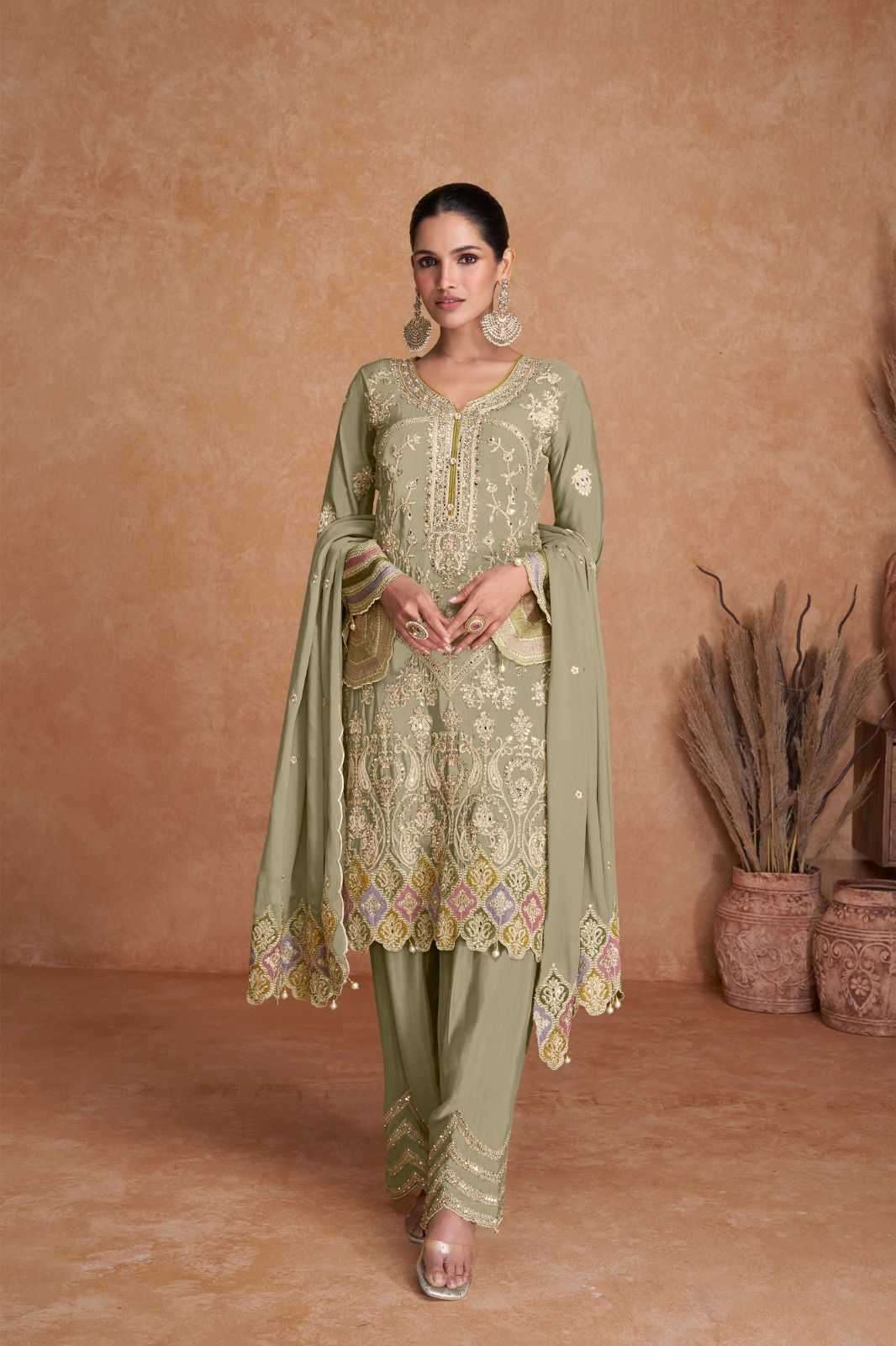 GULKAYRA DESIGNER PRESENTS LIYANA VOL-1 FULLY STITCH CLASSIC CHINON 3PCS DRESS CATALOG WHOLESALER AND EXPORTER 