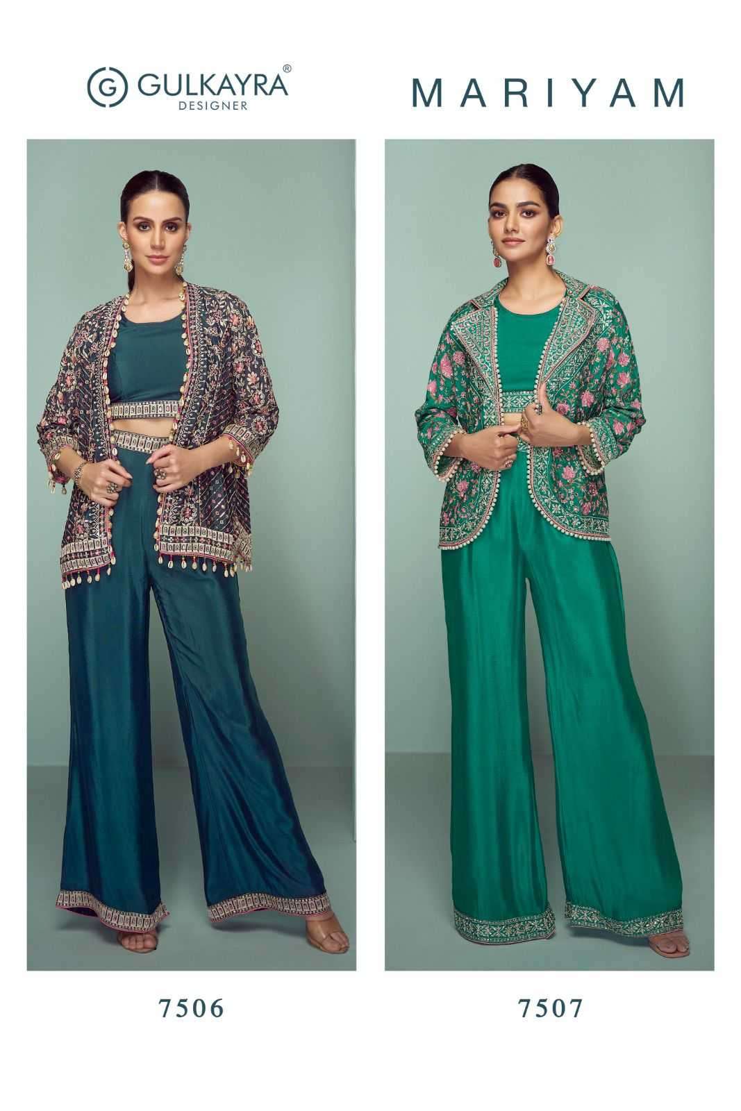 GULKAYRA DESIGNER PRESENTS MARIYAM CHINON EXCLUSIVE DESIGN FULL STITCH INDO WESTERN DRESS CATALOG WHOLESALER AND EXPORTER 