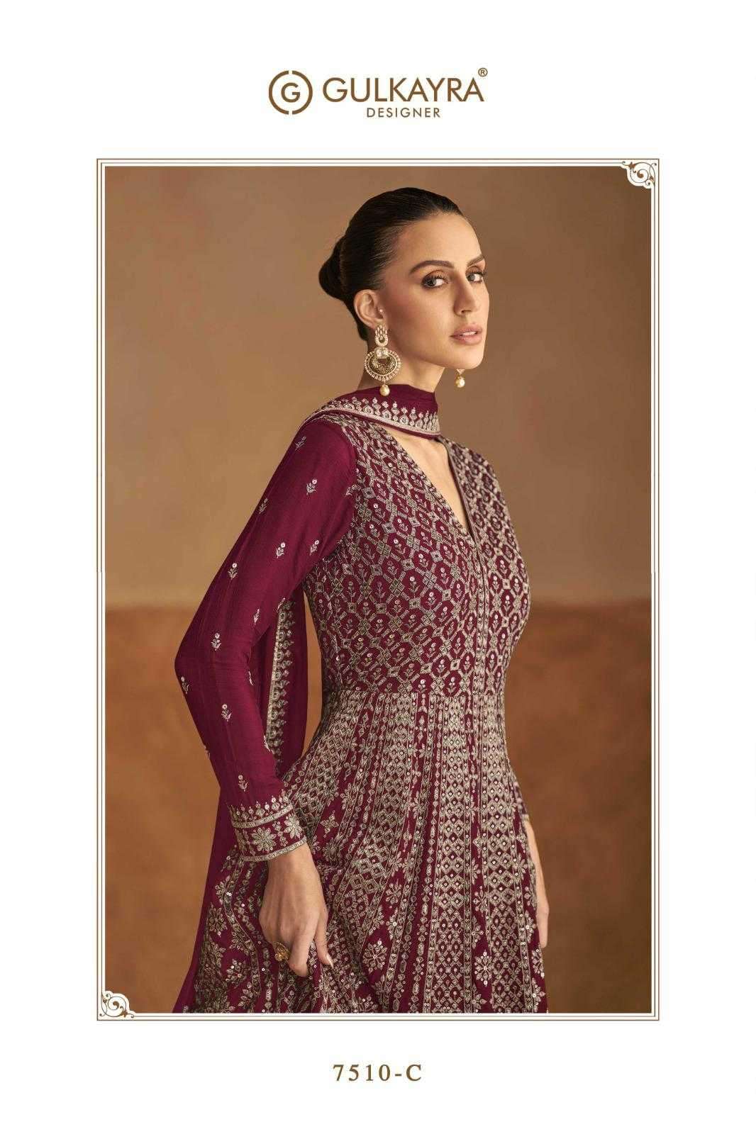 GULKAYRA DESIGNER PRESENTS NAGMA READYMADE EXCLUSIVE CHINON FESTIVE GOWN CATALOG WHOLESALER AND EXPORTER 