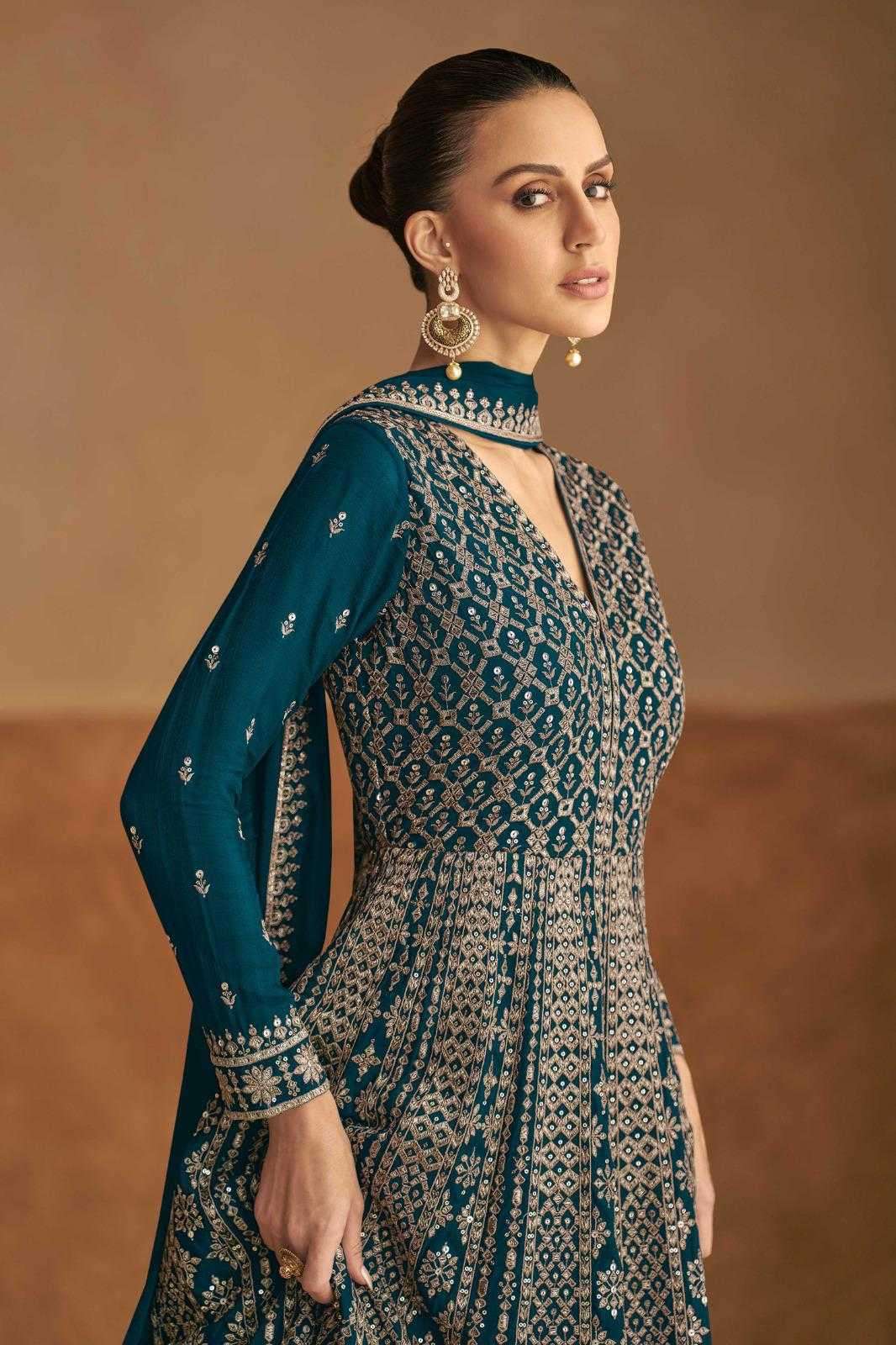 GULKAYRA DESIGNER PRESENTS NAGMA READYMADE EXCLUSIVE CHINON FESTIVE GOWN CATALOG WHOLESALER AND EXPORTER 