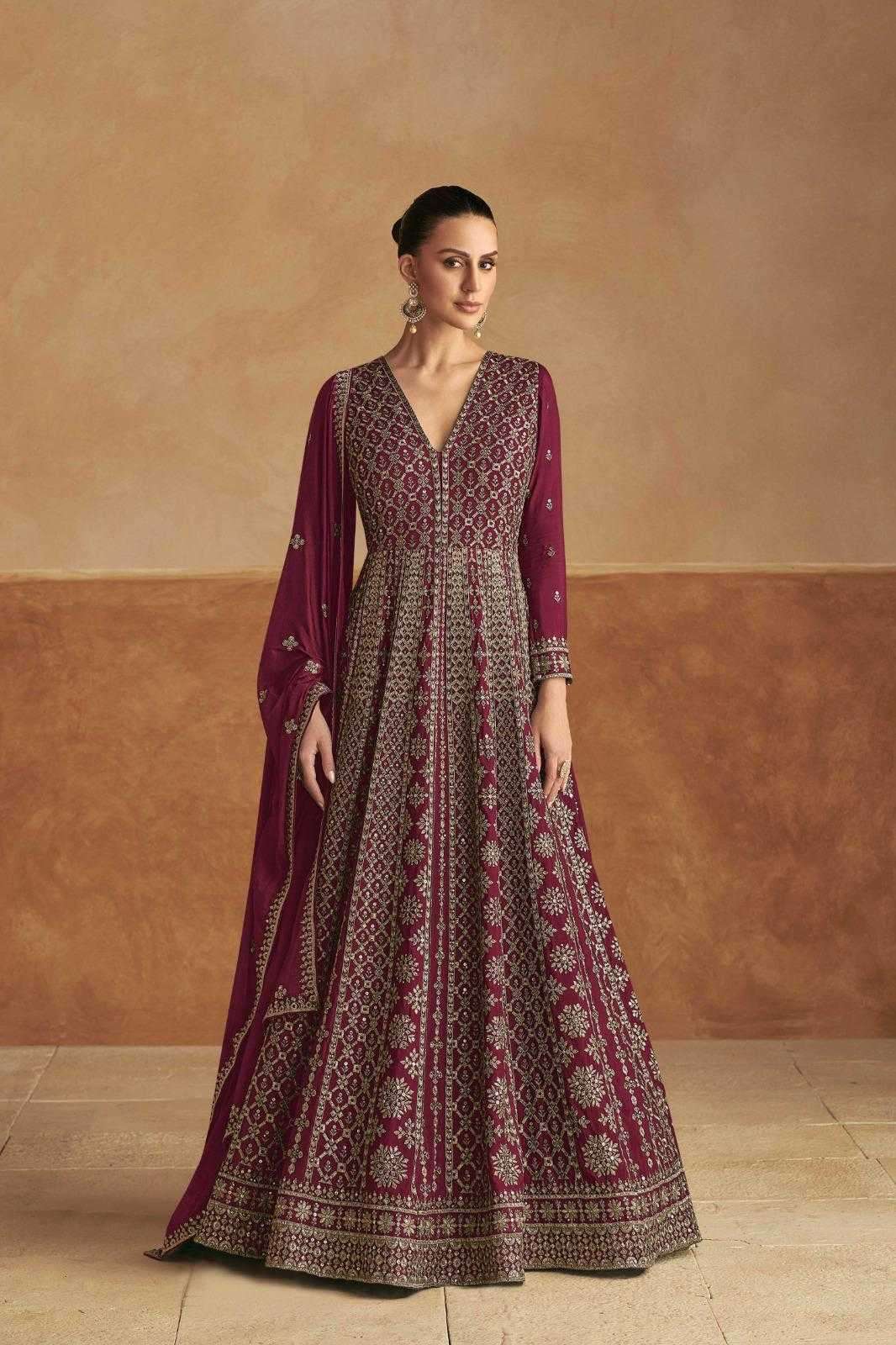 GULKAYRA DESIGNER PRESENTS NAGMA READYMADE EXCLUSIVE CHINON FESTIVE GOWN CATALOG WHOLESALER AND EXPORTER 